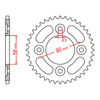 MTX 1212 Steel Rear Sprocket #428 (37T)