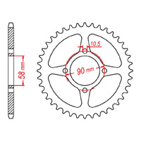 MTX 1221 Steel Rear Sprocket #428 (45T) (11-KTY-45)