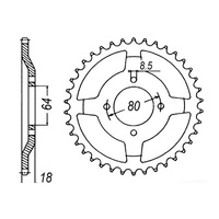 MTX 1925 Steel Rear Sprocket #428 (47T) (11-482-47)