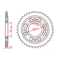 MTX 247 Steel Rear Sprocket #520 (44T) (11-443-44)