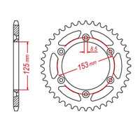 MTX 210 Hornet Lightweight Steel Rear Sprocket #520 (51T) (11H-KAE-51)