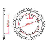 MTX 005 Steel Rear Sprocket #520 (45T) (11-BMW-45)