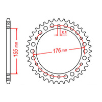 MTX 2011 Steel Rear Sprocket #530 (47T) (11-TR2-47)