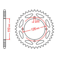 MTX 1465 Steel Rear Sprocket #420 (47T) (11-455-47)