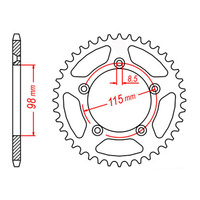 Rear Sprocket MTX Zero Alloy MX 894 50T #420 11A-KMX-50BLK