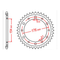 MTX 1340 Steel Rear Sprocket #530 (43T) (11-MT4-43)