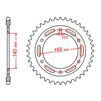 MTX 003 Steel Rear Sprocket #525 (47T) (11-BM6-47) (10.5mm)