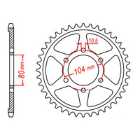 MTX 488 Steel Rear Sprocket #530 (45T) (11-054-45)