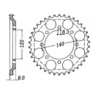 MTX 477 Steel Rear Sprocket #520 (45T) (11-185-45)