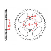 MTX 810 Steel Rear Sprocket #428 (47T) (11-208-47)