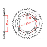 MTX 822 Steel Rear Sprocket #520 (45T) (11-415-45)