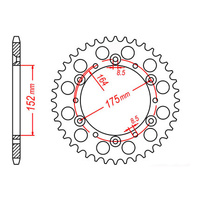 MTX 853 Steel Rear Sprocket #520 (46T) (11-2H0-46)