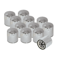S&S 12 Pack Of Chrome Oil Filters For Hd Sportster, Hd Evolution, And Shovelhead Models