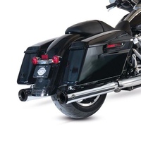 S&S Grand National Slip-On Mufflers Chrome With Black End Caps - 4" For 2017-20 M8 Touring Models