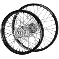 Gas Gas Talon Silver Hubs / Talon Black Rims Wheel Set
