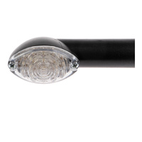 Whites LED Mini-Catseye Flasher - Black Long Stem