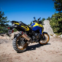 Yoshimura V-STROM 800 23-25 RS-12 ADV Stainless Slip-On Exhaust, w/ Stainless Muffler