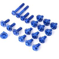 ZETA PLASTICS BOLT KIT ALLOY | DRZ400S/SM | 14 PCS BLUE